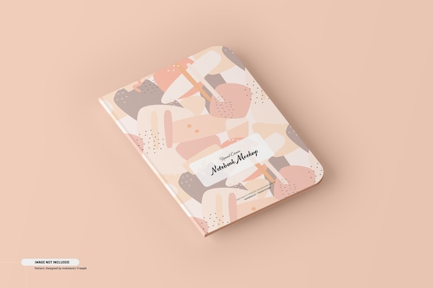 Free PSD round corner notebook mockup