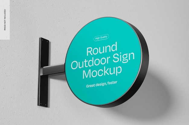 Round outdoor sign mockup