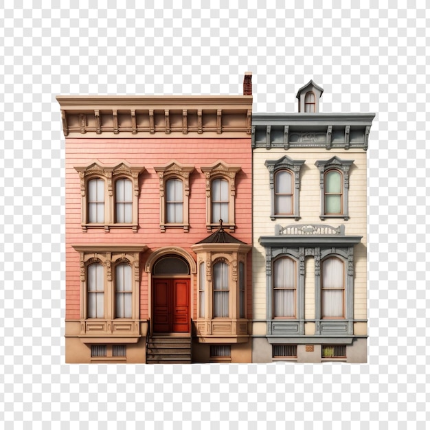 Row House isolated on transparent background