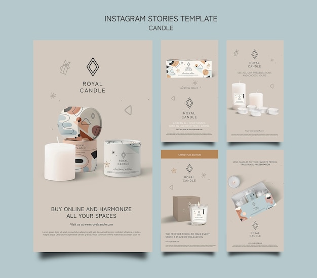 Free PSD royal candle instagram stories template