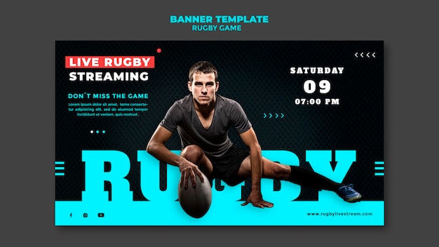 Rugby game banner design template