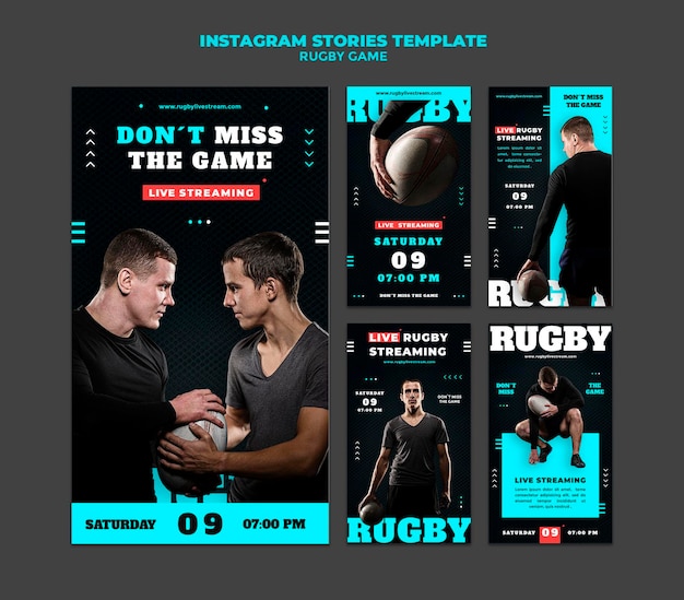 Rugby game insta story design template