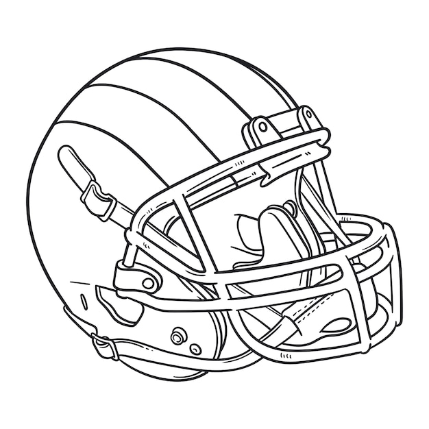 Free PSD rugby helmet outline illustration