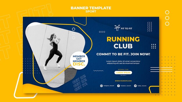 Running club banner template