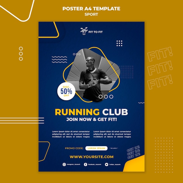 Running club print template