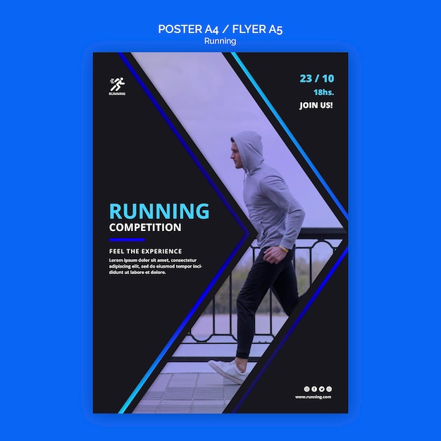 Free PSD running competition poster template