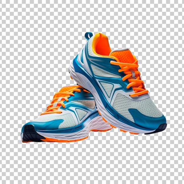 Free PSD running shoes or sneakers on a transparent background