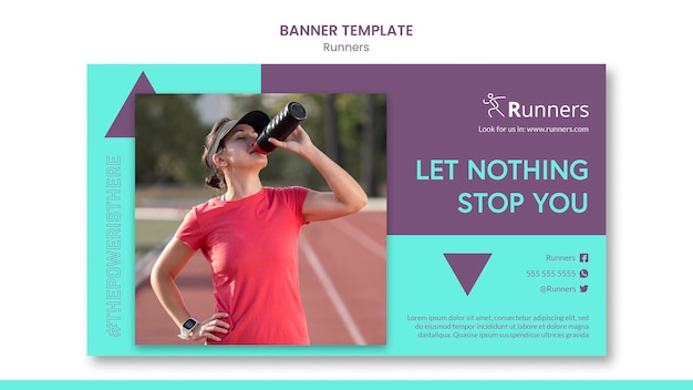 Free PSD running training template banner