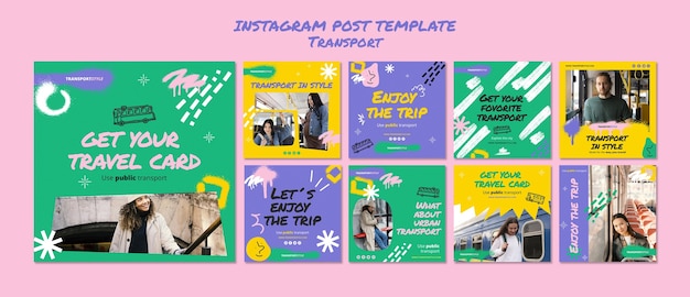 Free PSD safe transport instagram posts