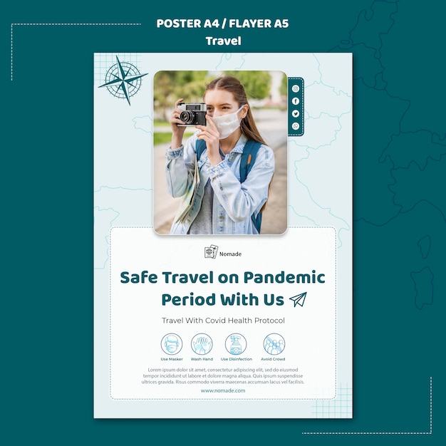 Free PSD safe travel poster template