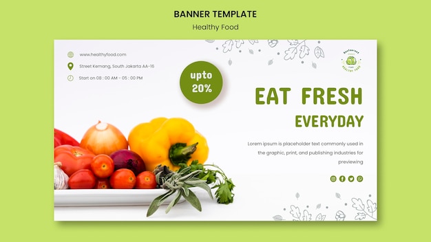 Free PSD safety food horizontal banner template