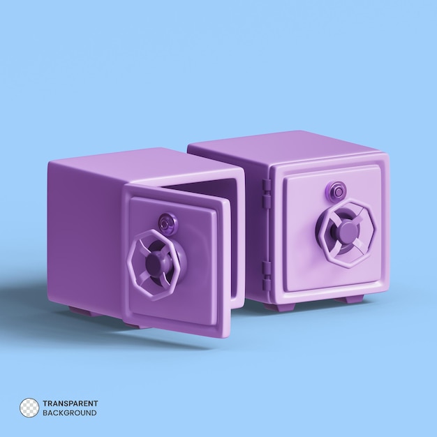 Safety Locker Safe box icon Isolated 3d render Illustration