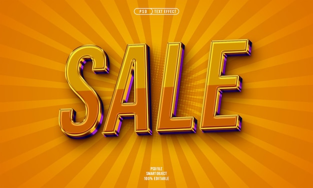 Sale 3d editable text effect