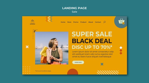 Sale concept landing page template