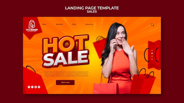 Sale landing page template design