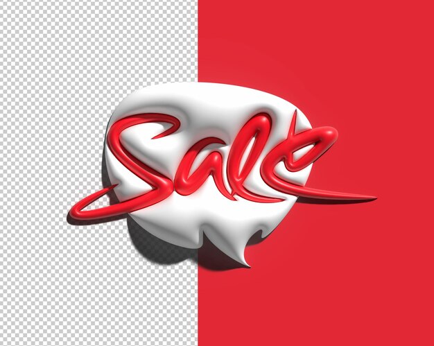 Sale Text 3D Render Design Transparent Psd File.