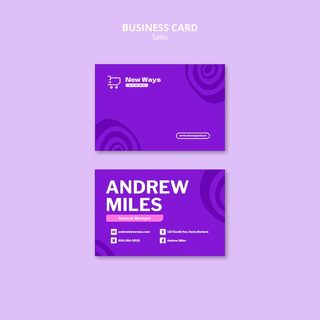 Sales discount business card template