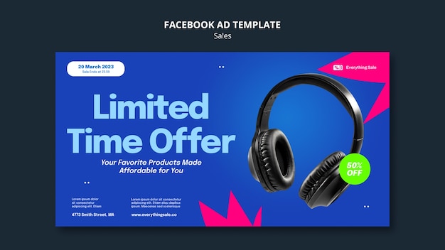 Free PSD sales discount  facebook template