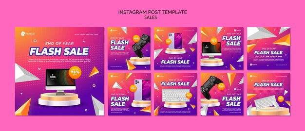 Sales discount instagram posts template