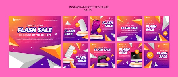 Sales discount instagram posts template