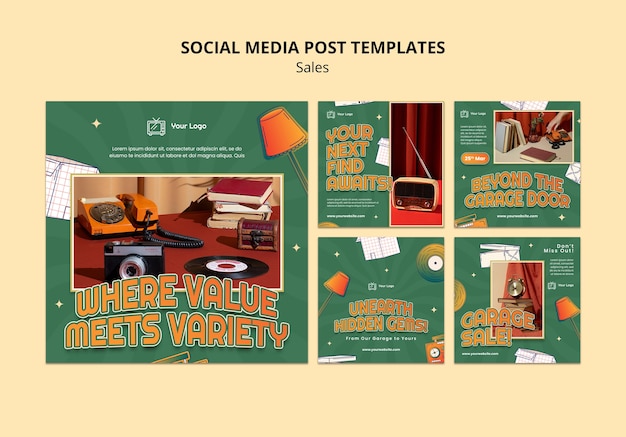 Free PSD sales discount instagram posts