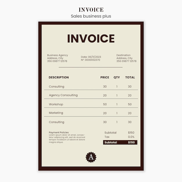 Free PSD sales discount invoice template