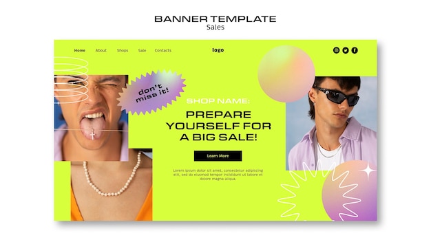 Free PSD sales discount landing page template