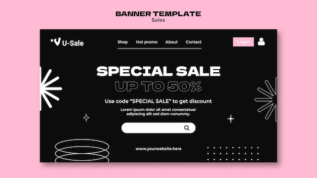 Free PSD sales discount landing page template