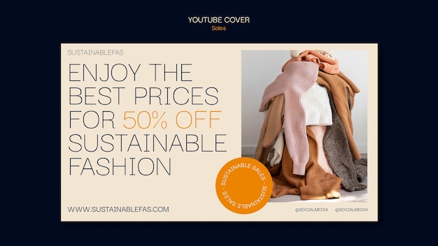 Free PSD sales discount youtube cover template