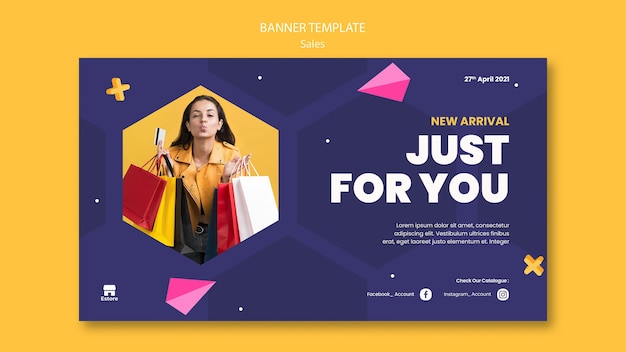 Sales horizontal banner template