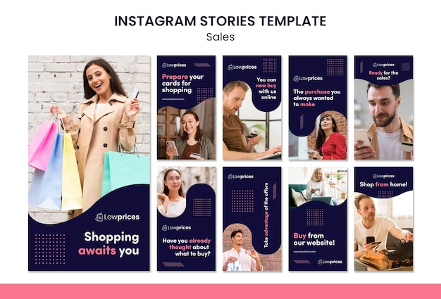 Free PSD sales instagram stories template with photo