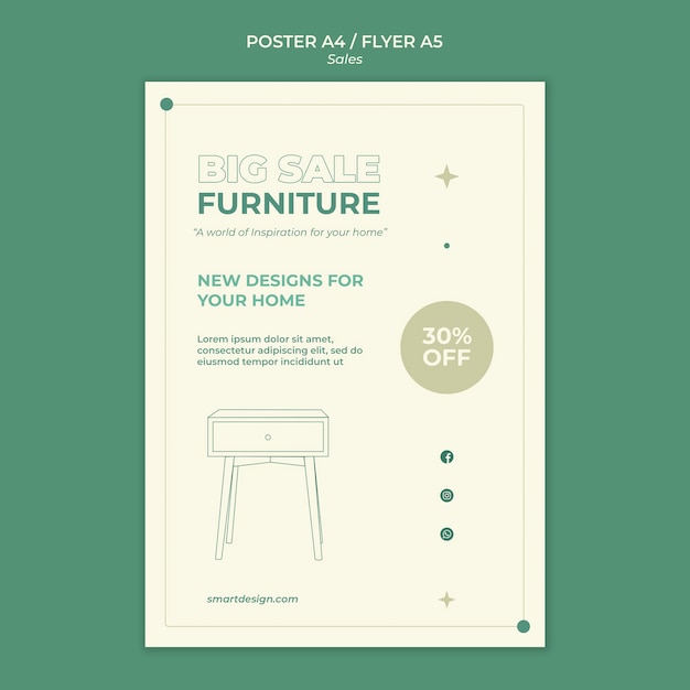 Free PSD sales poster template design