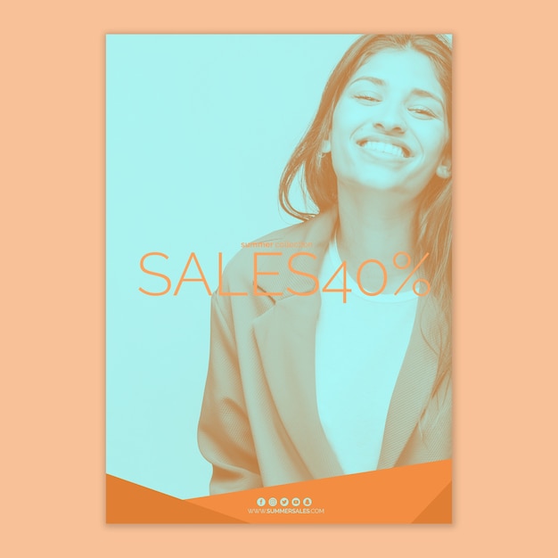 Free PSD sales poster template