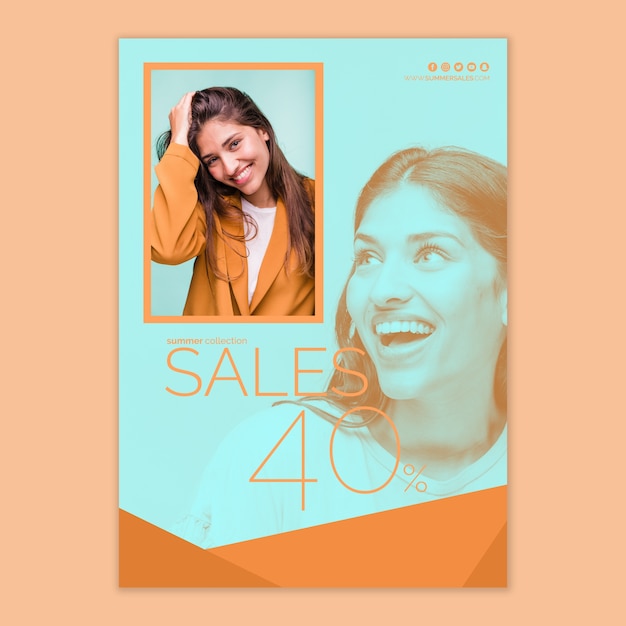 Free PSD sales poster template