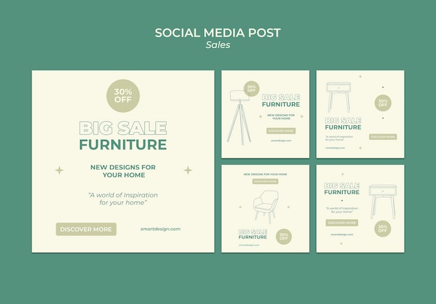 Sales social media post template design