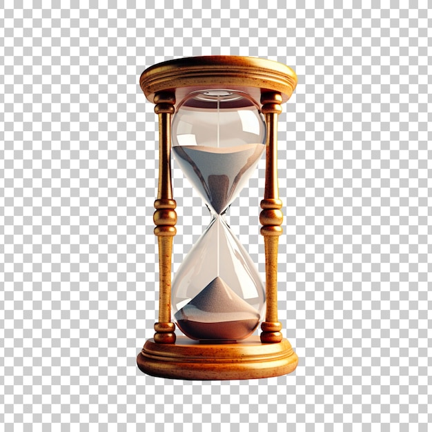 Sand hourglass isolated on transparent a background