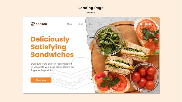 Sandwich concept landing page template