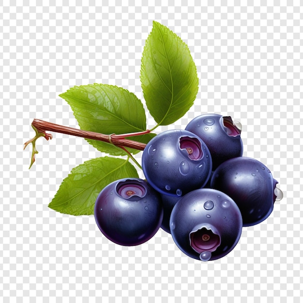 Free PSD saskatoon berries isolated on transparent background