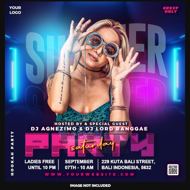 Saturday party night social media template