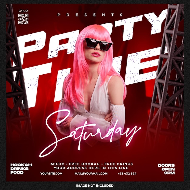 Saturday Party social media template