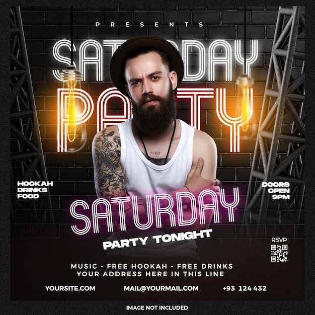 Saturday Party social media template