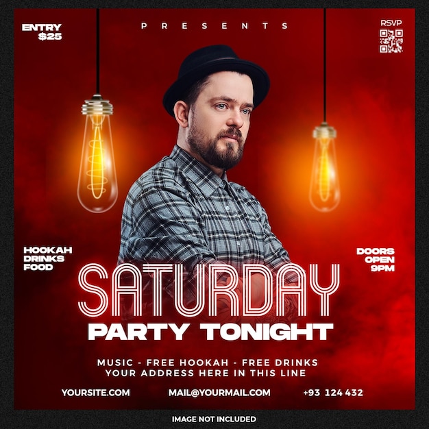 Saturday Party social media template