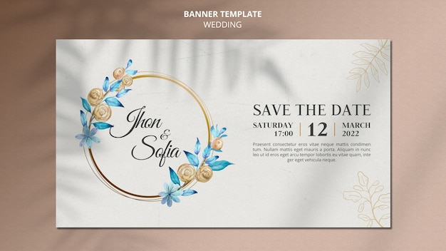 Save the date floral banner template