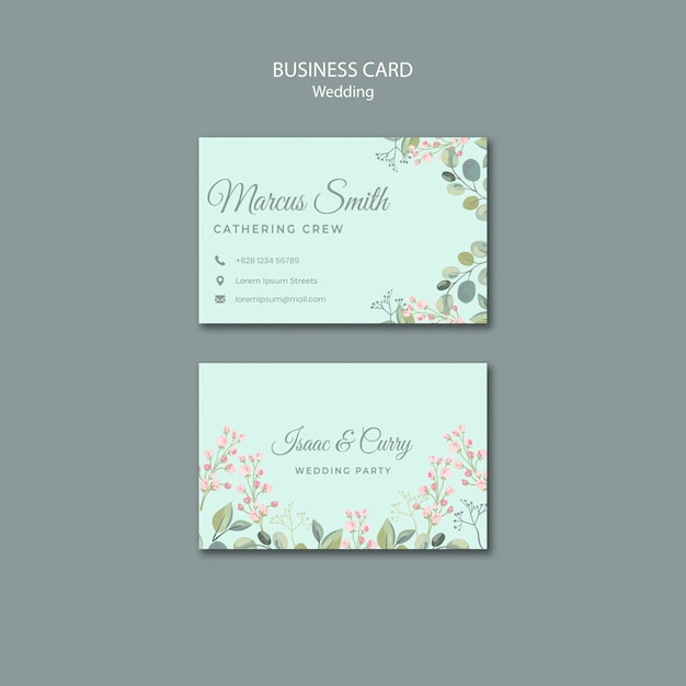 Save the date floral wedding business card template