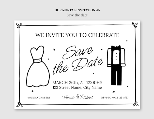 Free PSD save the date invitation  template design