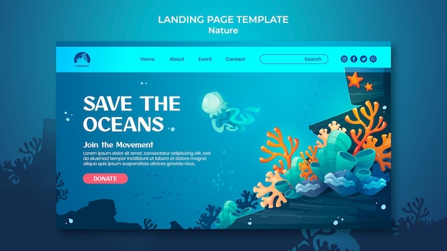 Save the oceans landing page