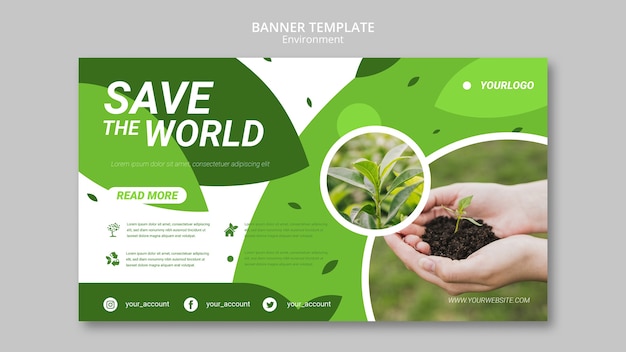 Save the world banner template