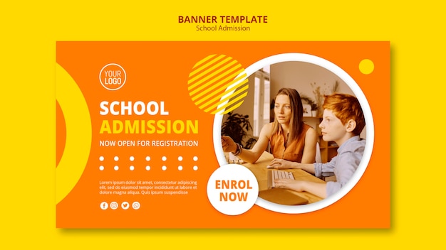 School admission concept banner template