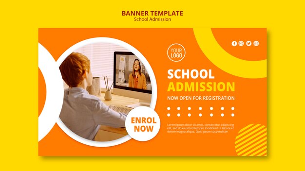 School admission concept banner template