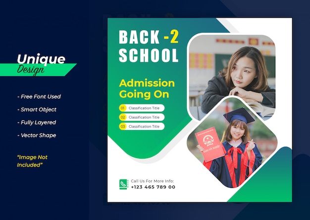 School admission social media banner design